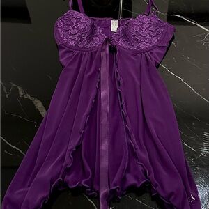 Purple Lace Babydoll Lingerie
